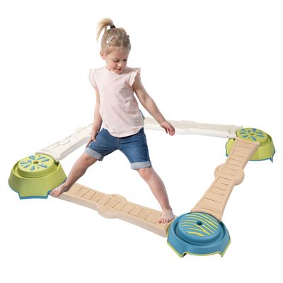 Smoby Life Adventure Course - Motor Skills - 4 Stakes and 4 Boards - Up to 3.5 m Long - Recycled Material - From 2 Years - Made in France