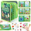 Busy Book for Toddlers 1-3, Montessori Toys Busy Board for 1 Year Old, Upgraded Composite Fabric Animal Forest Quiet Book with Fishing Game, Airplane Travel Essential Activities Birthday Gift Boy Girl view 1