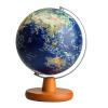 Geographic Globes 2 In 1 Illumination Globe With Wooden Stand Globes Rotating World Globe Blue Geographic Globes For Desktop Decoration Fun view 1