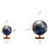 Geographic Globes 2 In 1 Illumination Globe With Wooden Stand Globes Rotating World Globe Blue Geographic Globes For Desktop Decoration Fun view 2