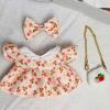 JAOCDOEN Doll Clothes Accessories 20cm Doll Clothes Accessories with Bag Bow RIE Floral Printed Cute PP Cotton Baby Girl Doll Clothing Dress view 2