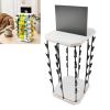Bewinner Chip Rack Display Stand, 5 Tiers 40 Clips Snack Organizer with Top Writing Pad, 360 Rotating Wooden Base Chip Holder for Party Stall Desktop view 1