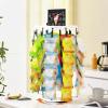 Bewinner Chip Rack Display Stand, 5 Tiers 40 Clips Snack Organizer with Top Writing Pad, 360 Rotating Wooden Base Chip Holder for Party Stall Desktop view 2