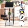 Bewinner Chip Rack Display Stand, 5 Tiers 40 Clips Snack Organizer with Top Writing Pad, 360 Rotating Wooden Base Chip Holder for Party Stall Desktop view 3