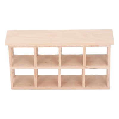 1:12 Scale Dollhouse Wood Storage Rack, Miniature Display Bookshelf with Birch Wood Material, Good for Doll Living Room, Bedroom, Study, Cute Decor or Ornament