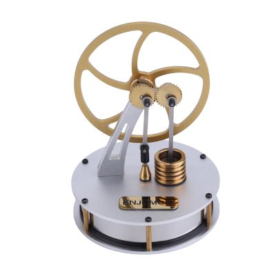 ENGINEDIY Low Temperature Stiring Engine -Type LTD Stirling Engine Model with Metal Gear Transmission Desktop Ornaments Gifts for Mechanical Enthusiasts and Model Collectors- Golden