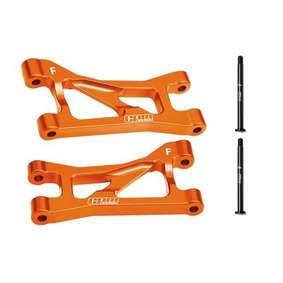 Aluminum 7075 Alloy Front Upper Suspension Arms for Traxxas 1/16 Mini Maxx 4WD RTR Brushless Monster Truck 107154-1 Upgrades - Orange