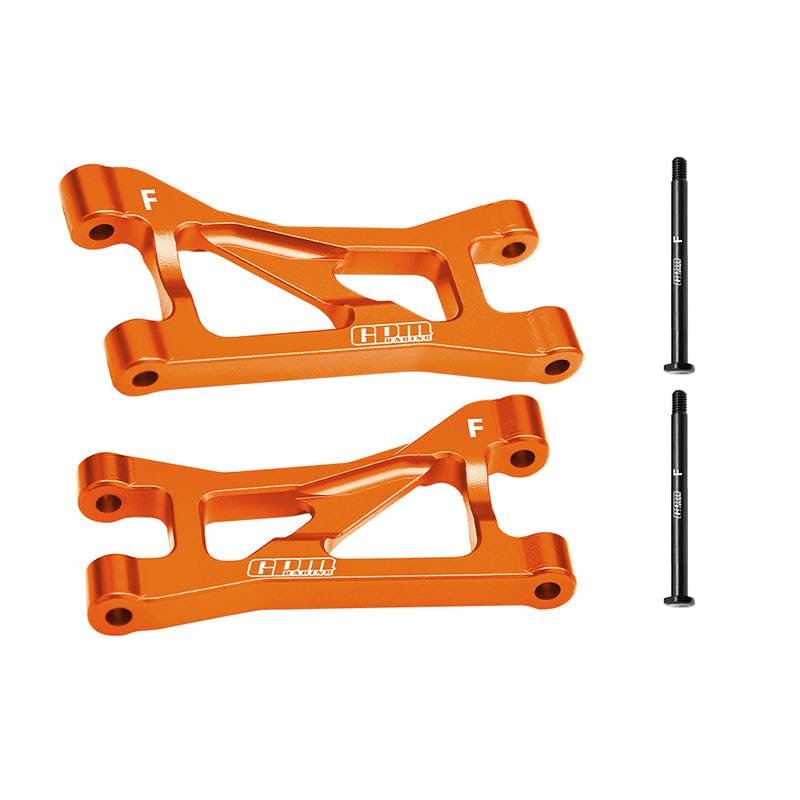 Aluminum 7075 Alloy Front Upper Suspension Arms for Traxxas 1/16 Mini Maxx 4WD RTR Brushless Monster Truck 107154-1 Upgrades - Orange