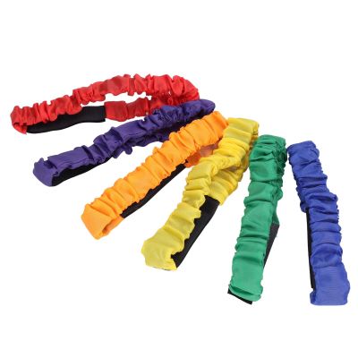 6 Pack Race Bands, Elastic 3 Leg Colored Nylon Bands for Kids with Closure, 20in Long, 2in Wide, Fun Family Picnic Events, Outdoor Activities
