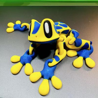 GdTenyuanHeki 3D Printed Magnetic Frog,Figurines 3D Fake Frog ,Articulated 3D Printed Animals,3D Printed Fidget for Refrigerator Magnets Decor,Computer Monitor Decor (Yellow spot 20cm)