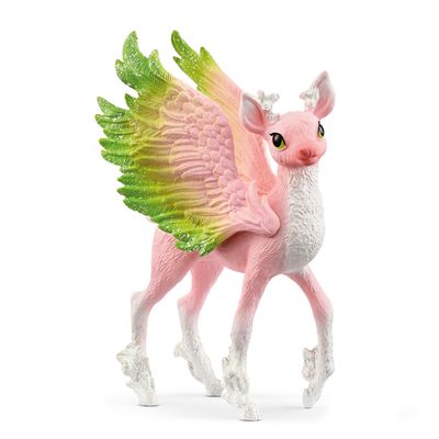 Schleich Bayala - Magic Deer Fawn - Cute Winged Baby Deer Figurine - Pink Fantasy Figure for Girls and Boys - Ages 5+ | 70821