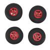 4PCS RC Crawler Wheel Tyre, 1.9in Aluminum Alloy Rubber RC Crawler Wheel Tyre, Strong Cushioning for SCX10 RBX10 1/10 Crawler (Red) view 1