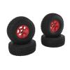 4PCS RC Crawler Wheel Tyre, 1.9in Aluminum Alloy Rubber RC Crawler Wheel Tyre, Strong Cushioning for SCX10 RBX10 1/10 Crawler (Red) view 2