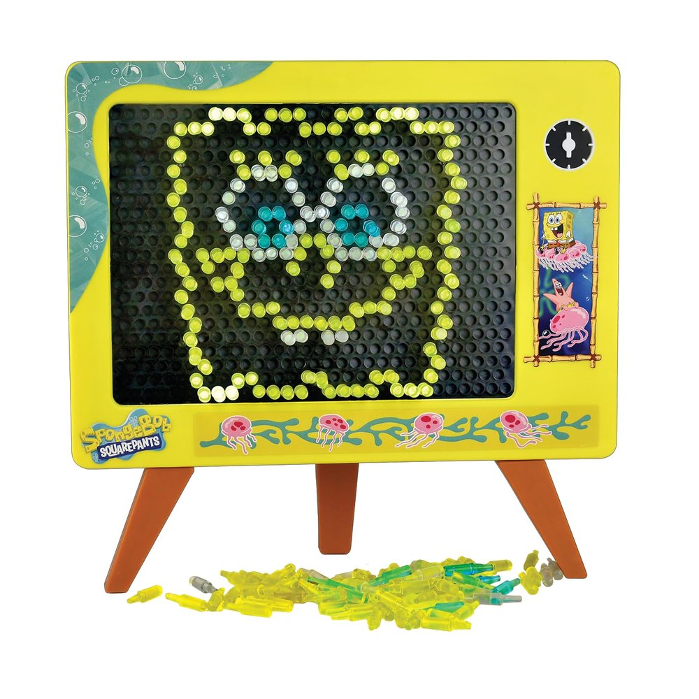 Well Played Spongebob Squarepants Light Board - Interactive Toy for Kids - Spongebob Themed Fun Activity for Constructive and Creative Play - Ages 6