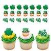 DecoPac St. Patrick's Day Rings, Cupcake Decorations, Cupcake Toppers Featuring Green Shamrock and Leprechauns, Food Safe Cake Topper 24 Pack view 1