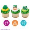 DecoPac St. Patrick's Day Rings, Cupcake Decorations, Cupcake Toppers Featuring Green Shamrock and Leprechauns, Food Safe Cake Topper 24 Pack view 2
