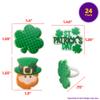 DecoPac St. Patrick's Day Rings, Cupcake Decorations, Cupcake Toppers Featuring Green Shamrock and Leprechauns, Food Safe Cake Topper 24 Pack view 4