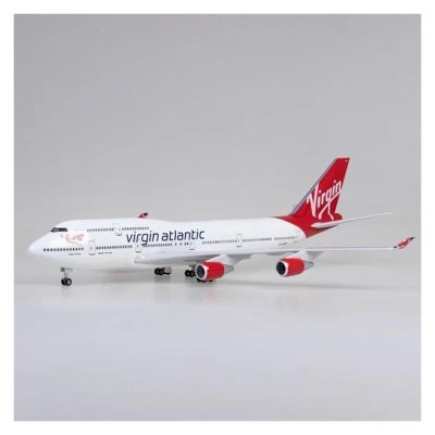 Scale Aircraft 47CM for Virgin Atlantic 747 Plane Model B747 Aircraft British Airline Model Diecast Resin Scale Aircraft Suitable for Display(No Light)