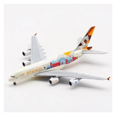 Scale Aircraft 1:400 for A380 A6-APC Plane Model Eithad Airline Model Diecast Alloy Plane Model Simulated Scale Aircraft Suitable for Display