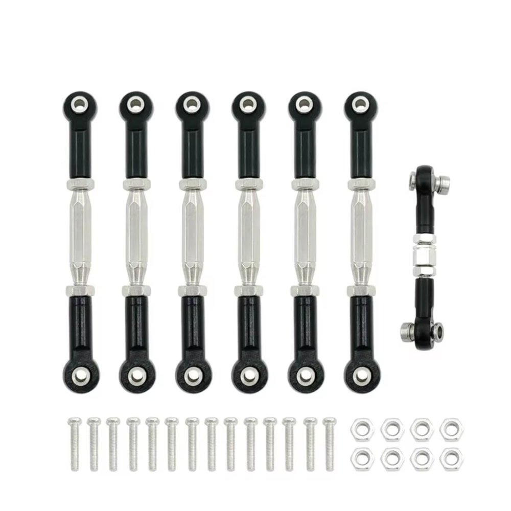 for Traxxas for Slash 4X4 2WD 1/10 1 Set Aluminum Turnbuckle Camber Link End Adjustable Kit RC Car Upgrade Parts RC Car Repair Kit(Black)