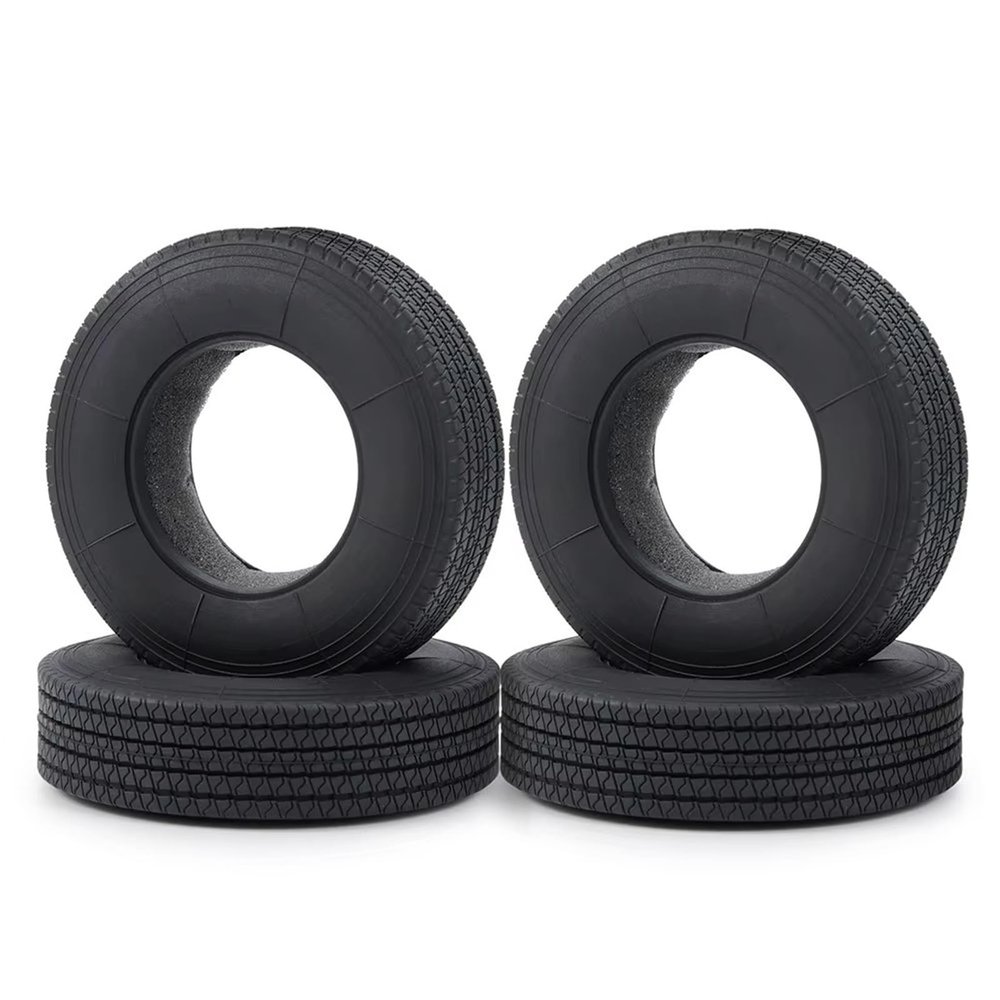 for Tamiya 1/14 RC Trailer Tractor Truck Car Upgrade Parts 2/4Pcs 22mm 25mm Front Rear Rubber Tyres Wheel Tires RC Vehicle Wheels Tires(4pcs,22mm)