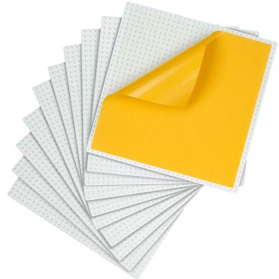 MIMAX Peel-and-Stick Baseplates 10PCS (10"x10"), Toy Building Brick Blocks Base Plates, Self Adhesive Baseplate for All Major Brands, Build On Table Wall (White)