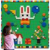 MIMAX Customize Building Block Wall, 470+ PCS Activity Wall Mount Toys Bricks with Self Adhesive Baseplate 9PCS (10"x10") for All Major Brands, Art Build On Table Wall, Green view 1