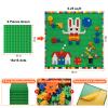 MIMAX Customize Building Block Wall, 470+ PCS Activity Wall Mount Toys Bricks with Self Adhesive Baseplate 9PCS (10"x10") for All Major Brands, Art Build On Table Wall, Green view 3