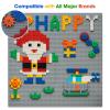 MIMAX Customize Building Block Wall, 470+ PCS Activity Wall Mount Toys Bricks with Self Adhesive Baseplate 9PCS (10"x10") for All Major Brands, Art Build On Table Wall, Gray view 2