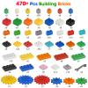 MIMAX Customize Building Block Wall, 470+ PCS Activity Wall Mount Toys Bricks with Self Adhesive Baseplate 9PCS (10"x10") for All Major Brands, Art Build On Table Wall, Gray view 4