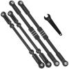 BRCatWPark RC Turnbuckles Camber Links Upgrades Part for 1/10 E-maxx T-maxx,Aluminum Alloy Adjustable Turnbuckles Hop-Up,Replace Part#3941 5143,Black view 1