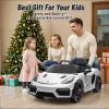 12V Ride on Car Licensed Porsche 718, Kids Electric Car with Remote Control, Front/Rear LED Light, Radio, USB/AUX, Openable Doors, Suspension Function, Durable Tires (White) view 3