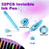 Goldge Invisible Ink Pens with UV Light for Kids, 32PCS Valentines Gifts for Kids, Party Favors,Spy Pen for Secret Message, Escape Room, Perfect for Birthdays, Easter, Christmas & Stocking Stuffers view 2