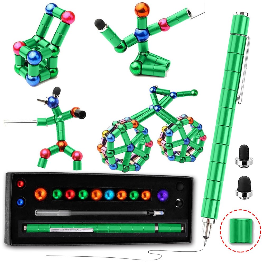 Easter Basket StuffersFidget PenMagnetic PenDecompression Magnetic Toy Pen, Teen Girl Gifts, Gifts for Teenage BoysNovelty Toy Gift for Kids or Friends (Green, Small)
