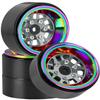 BRCatWPark RC 1.3 Beadlock Wheel Rims for 1/18 TRX4M 1/24 SCX24 RC Crawler Car,Aluminum Alloy Beadlock Wheel Rim Hub,4Pcs RC Off Road Buggy Rally Truck Car Wheels Rims,Titanium view 1