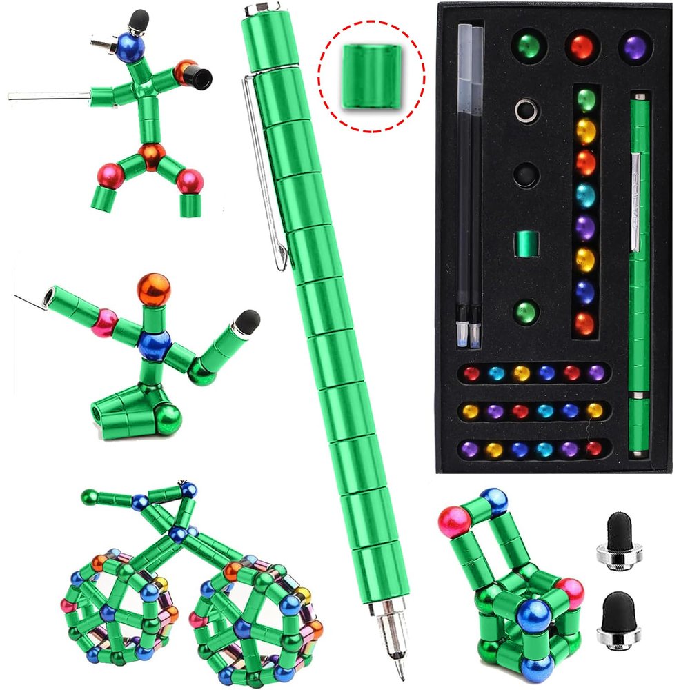Fidget PenMagnetic PenDecompression Magnetic Toy Pen, Teen Girl Gifts, Gifts for Teenage BoysNovelty Toy Gift for Kids or Friends (Green, Big)