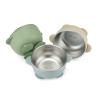 PandaEar 3 Pack Stainless Steel Baby Suction Bowls, Non-Slip Child Food Bowl with Silicone Sleeve for Kids Toddlers Infants, Unbreakable & Mess Free (Blue Green Brown) view 1