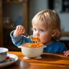 PandaEar 3 Pack Stainless Steel Baby Suction Bowls, Non-Slip Child Food Bowl with Silicone Sleeve for Kids Toddlers Infants, Unbreakable & Mess Free (Blue Green Brown) view 2