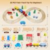 33Pcs Magnetic Wooden Train Set - Expandable Tracks Fit Thomas Brio - Educational Toy Fosters Imagination, Creativity, Logical Thinking, Ideal Birthday for Toddlers Kids Ages 3-6 view 2