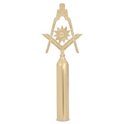 BRICKS MASONS Senior Deacon Blue Lodge Rod Top - Gold Plated