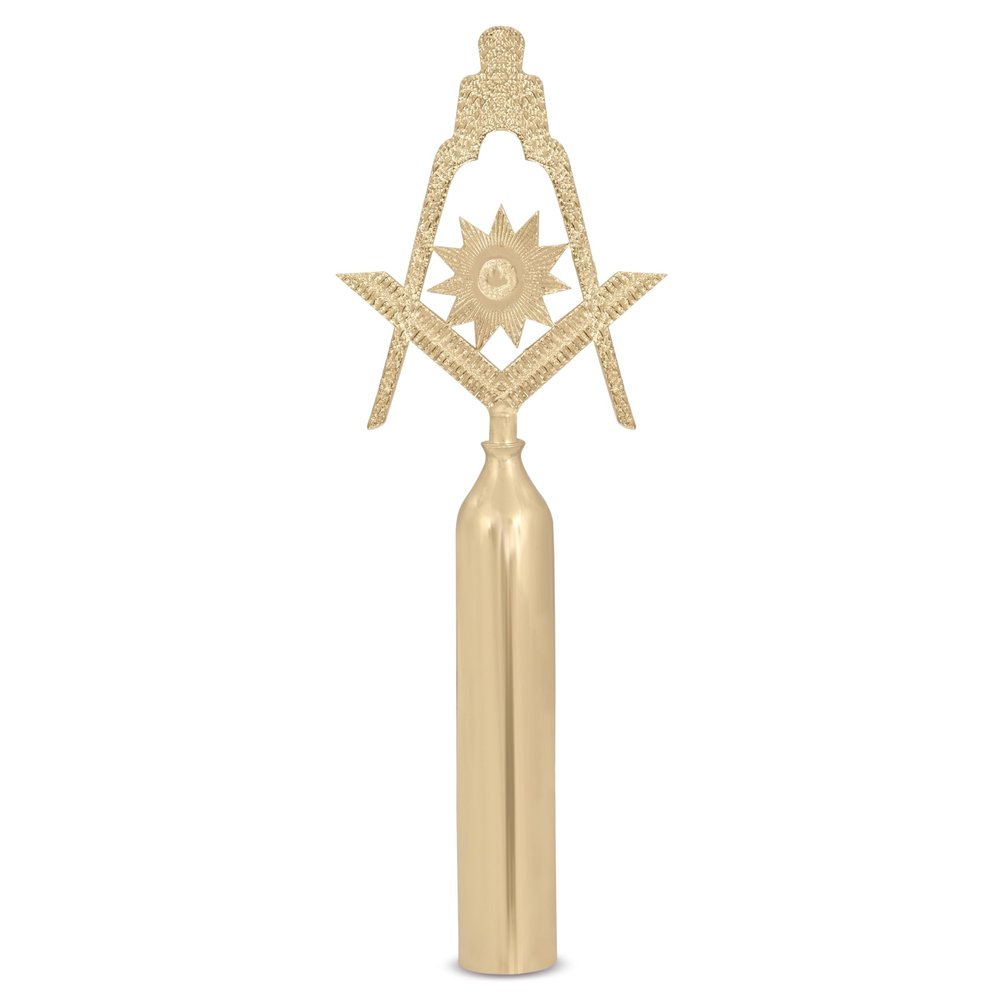 BRICKS MASONS Senior Deacon Blue Lodge Rod Top - Gold Plated