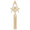 BRICKS MASONS Senior Deacon Blue Lodge Rod Top - Gold Plated view 1
