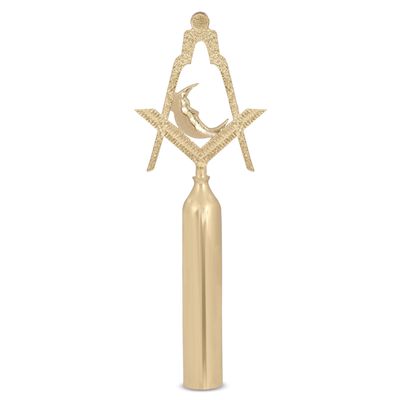 BRICKS MASONS Junior Deacon Blue Lodge Rod Top - Gold Plated
