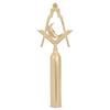 BRICKS MASONS Junior Deacon Blue Lodge Rod Top - Gold Plated view 1