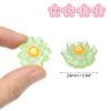 CoCud Mini Resin Flower, 0.94" Diameter, Miniature Tiny Lotus Dollhouse Transparent Green - (Applications: for Fairy Garden Dollhouse Decorations Party Favors Micro Landscaping) 6-Pieces view 2