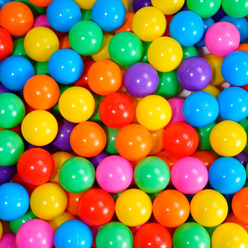 Dekeyoo Ball Pit Balls Pack of 500 - BPA Free, Crush Proof Plastic Balls for Ball Pit, Tent, Playhouse, 2.15 Inch Rainbow Colors