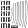 313mm/324mm Metal Link Set Linkage Steering Rod with Nylon End Kit for 1/10 RC Crawler Car Compliable with Axial SCX10 SCX10II 90046 (313mm) view 2