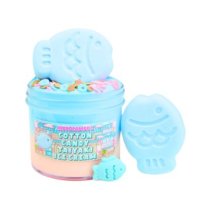 Cotton Candy Taiyaki Ice Cream Slime (SCENTED) | Handmade Slime | Hippocampe Slimes (8OZ)