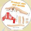 10 Pack Wooden Train Track Expansion Wood Train Bridge Straight Wooden Tracks Accessories Compatible with Most Railway Train Track view 2