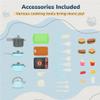 EROMMY Wooden Play Kitchen, Kids Kitchen Playset Kids Cooking Pretend Play Set, Toddler Kitchen with 29 Pcs Toy Food & Cookware Accessories, Interactive Pretend Play Kitchen for Boys and Girls, Blue view 4